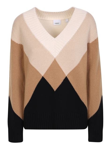 burberry white and black v neck sweater|burberry sweaters for women.